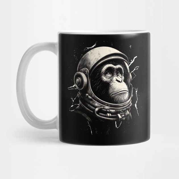 Astronaut Monkey wearing space helmet, meditate by CareTees